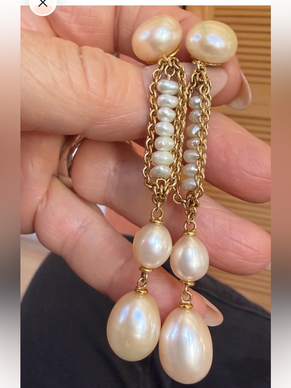 18k gold  Pearl Drop earrings